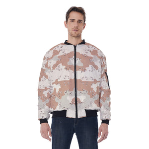 All-Over Print Men's Bomber Jacket - Beach Desert Camo Design