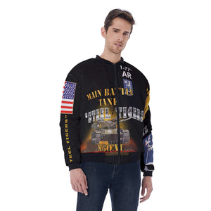 All-Over Print Men's Bomber Jacket - TF 1/77AR - 1st Battalion, 77th Armor, "Steel Tigers"