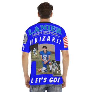 All-Over Print Men's Football Jersey With Button Closure - Lanier VOKS JAY #20 - V2