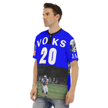 Load image into Gallery viewer, All-Over Print Men&#39;s Football Jersey With Button Closure - Lanier VOKS JAY #20 - V2
