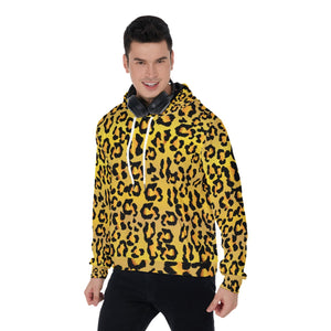 All-Over Print Men's Pullover Hoodie - Leopard Spots