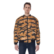 Load image into Gallery viewer, All-Over Print Men&#39;s Bomber Jacket - Vietnam Tiger Stripe Orange X 300
