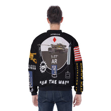 Load image into Gallery viewer, All-Over Print Men&#39;s Bomber Jacket - TF 1/77AR - 1st Battalion, 77th Armor, &quot;Steel Tigers&quot;
