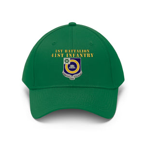 Unisex Twill Hat - 1st Battalion, 41st Infantry Regiment with Unit Crest - Direct to Garment (DTG) - Printed