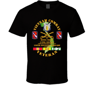 Army - Vietnam Combat Cavalry Vet W Hotel Troop - 17th Air Cav - 198th Inf Bde Lt  Ssi W Svc T Shirt