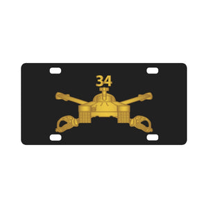 Army - 34th Armor Regiment - Armor Branch wo Txt Classic License Plate