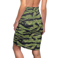 Load image into Gallery viewer, Women&#39;s Pencil Skirt - Military Tiger Stripe Jungle Camouflage
