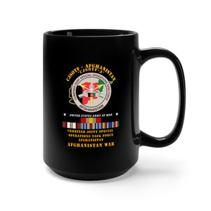 Black Mug 15oz - Army - Combined Joint Special Operations Task Force - Afghanista w AFGHAN SVC