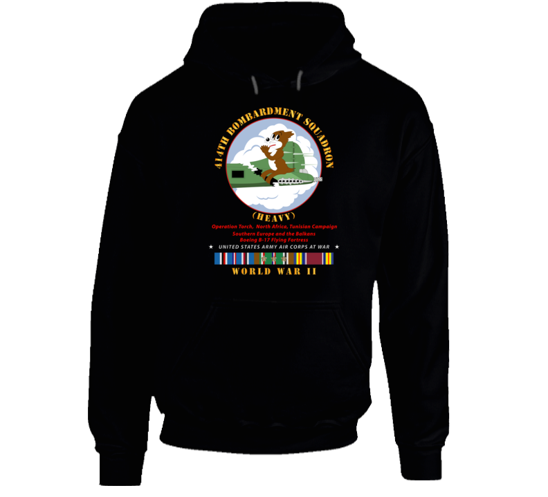 Army - 414th Bombardment Squadron (heavy) - Aac W  Wwii  Eu Svc Hoodie