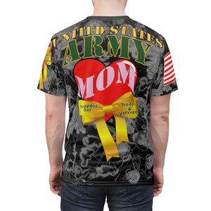 All Over Printing - US Army Mom with Support Our Troops and Veterans Yellow Ribbon