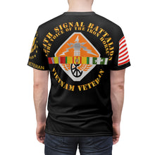 Load image into Gallery viewer, All Over Printing - Army - 124th Signal Bn - Voice Iron Horse - Vietnam Vet - Front Back - LR Sleeve
