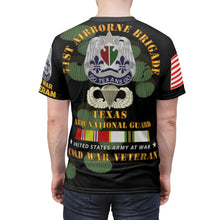 Load image into Gallery viewer, All Over Printing - Army - 71st Airborne Brigade - Texas Army National Guard - Cold War Veteran with Cold War Service Ribbons (Black)
