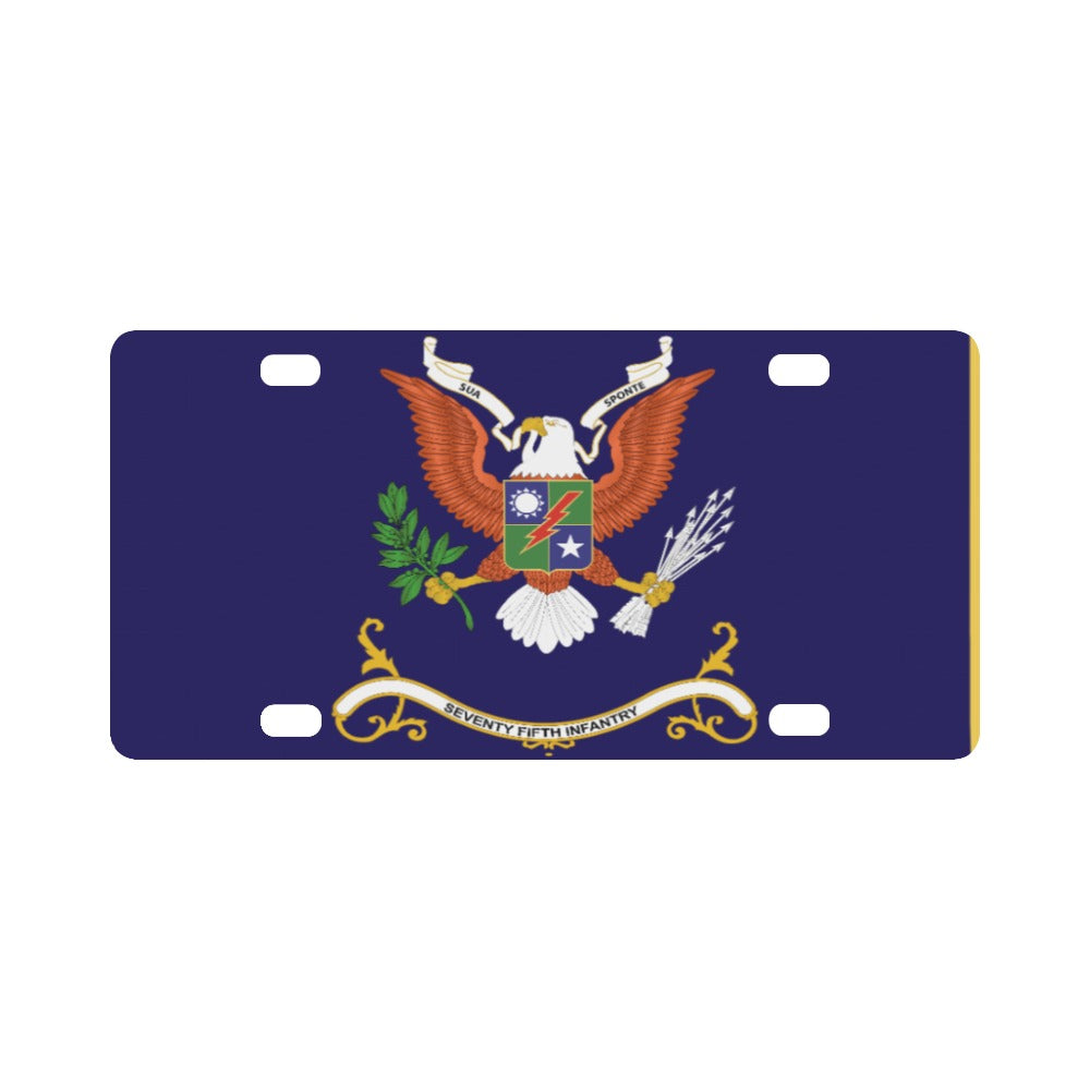 Regimental Colors - 75th Infantry Regiment - 300X DPI - Front and Back - Double Sided Classic License Plate