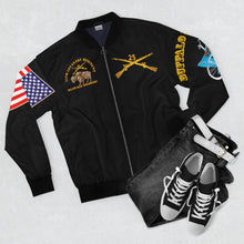 Load image into Gallery viewer, Men&#39;s AOP Bomber Jacket - E Company, 25th Infantry, &quot;Iron Riders&quot;, Buffalo Soldiers
