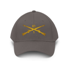 Load image into Gallery viewer, Unisex Twill Hat - 1st Battalion, 41st Infantry Regiment with Infantry Branch without Text - Direct to Garment (DTG) - Printed
