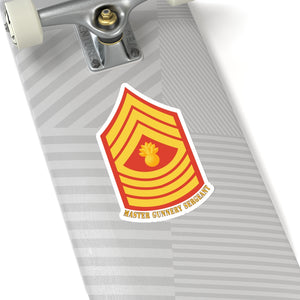 Kiss-Cut Stickers - USMC - Enlisted Insignia - E9 - Master Gunnery Sergeant (MGySgt) - Dress Blue - Bottom Txt t X 300