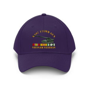 Twill Hat - Army - M107 - 175mm Gun - Vietnam Vet w VN SVC - Hat - Direct to Garment (DTG) - Printed