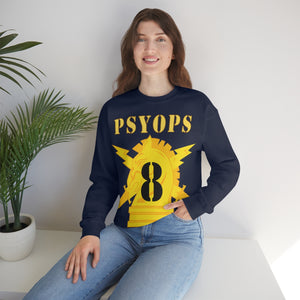 Unisex Heavy Blend Crewneck Sweatshirt - Army - PSYOPS w Branch Insignia - 8th Battalion Numeral - Line X 300 - Hat