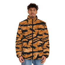 Load image into Gallery viewer, Men&#39;s Puffer Jacket (AOP) - Vietnam Tiger Stripe Orange X 300
