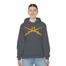 Load image into Gallery viewer, Unisex Heavy Blend Hooded Sweatshirt - Army - 24th Infantry Regiment Branch Wo Txt
