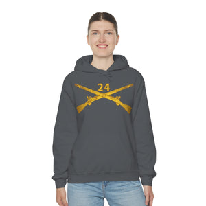 Unisex Heavy Blend Hooded Sweatshirt - Army - 24th Infantry Regiment Branch Wo Txt