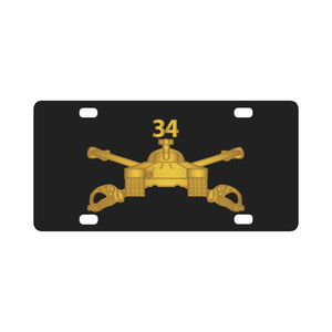 Army - 34th Armor Regiment - Armor Branch wo Txt Classic License Plate