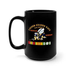 Black Mug 15oz -  Navy - Seabee - Vietnam Veteran - Step VN VET