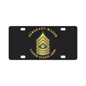 Army - Sergeant Major - SGM wo txt Classic License Plate