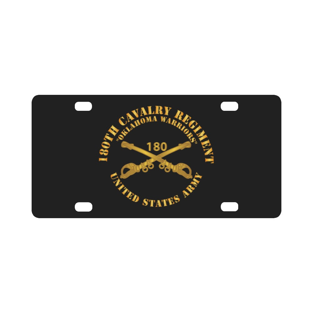 Army - 180th Cavalry Regiment Branch - Oklahoma Warriors - US Army X 300 Classic License Plate