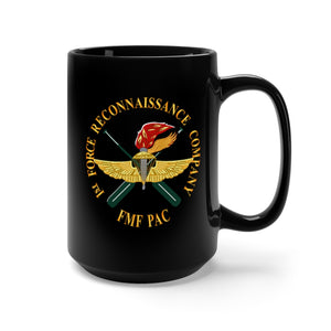 Black Mug 15oz - USMC - 1st Force Recon Company wo BckGrd