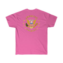 Load image into Gallery viewer, Unisex Ultra Cotton Tee - Army - 57th Artillery Brigade - Shoulder Sleeve Insignia (SSI) with Artillery Branch and Ribbon - American Patriot
