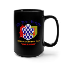 Load image into Gallery viewer, Black Mug 15oz - Army - 1st BDE Combat Tm - Devils Brigade - 1st Infantry Div
