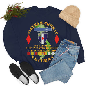 Unisex Heavy Blend Crewneck Sweatshirt - Army - Vietnam Combat Vet - 1st Bn 61st Infantry - 5th Inf Div Ssi