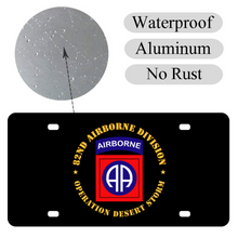 Load image into Gallery viewer, [Made in USA] Custom Aluminum Automotive License Plate 12&quot; x 6&quot; - Army - 82nd Airborne Division - Operation Desert Storm
