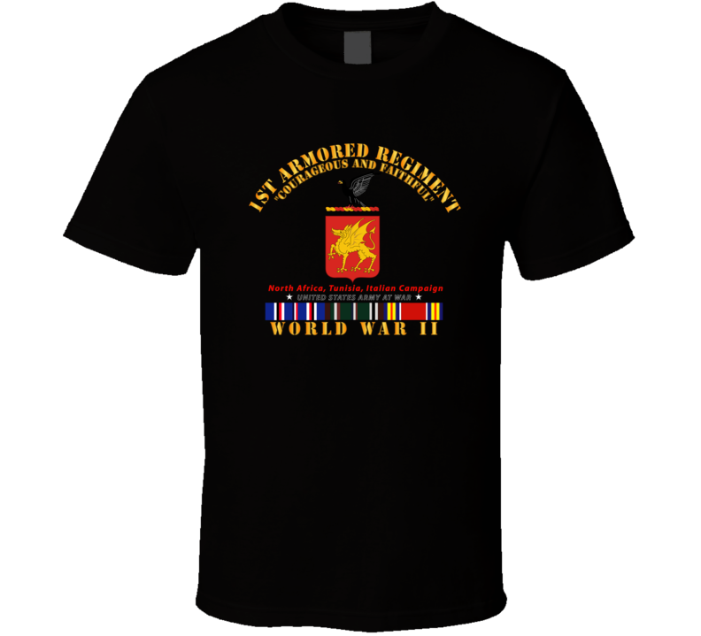 Army - 1st Armored Regiment - Coa -wwii  Eu Svc T Shirt