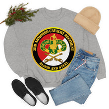 Load image into Gallery viewer, Unisex Heavy Blend Crewneck Sweatshirt - Army - 3rd Armored Cavalry Regiment DUI - Red White - Blood and Steel
