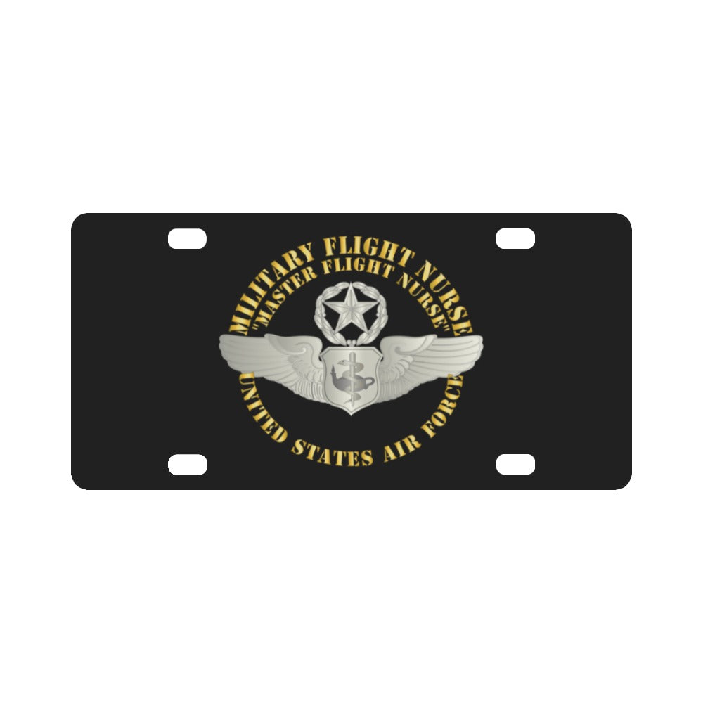 USAF - Military Flight Nurse - Flight Nurse - Master Classic License Plate