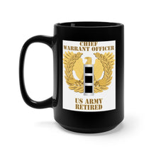 Load image into Gallery viewer, Black Mug 15oz - Army - Emblem - Warrant Officer - CW3 - Retired
