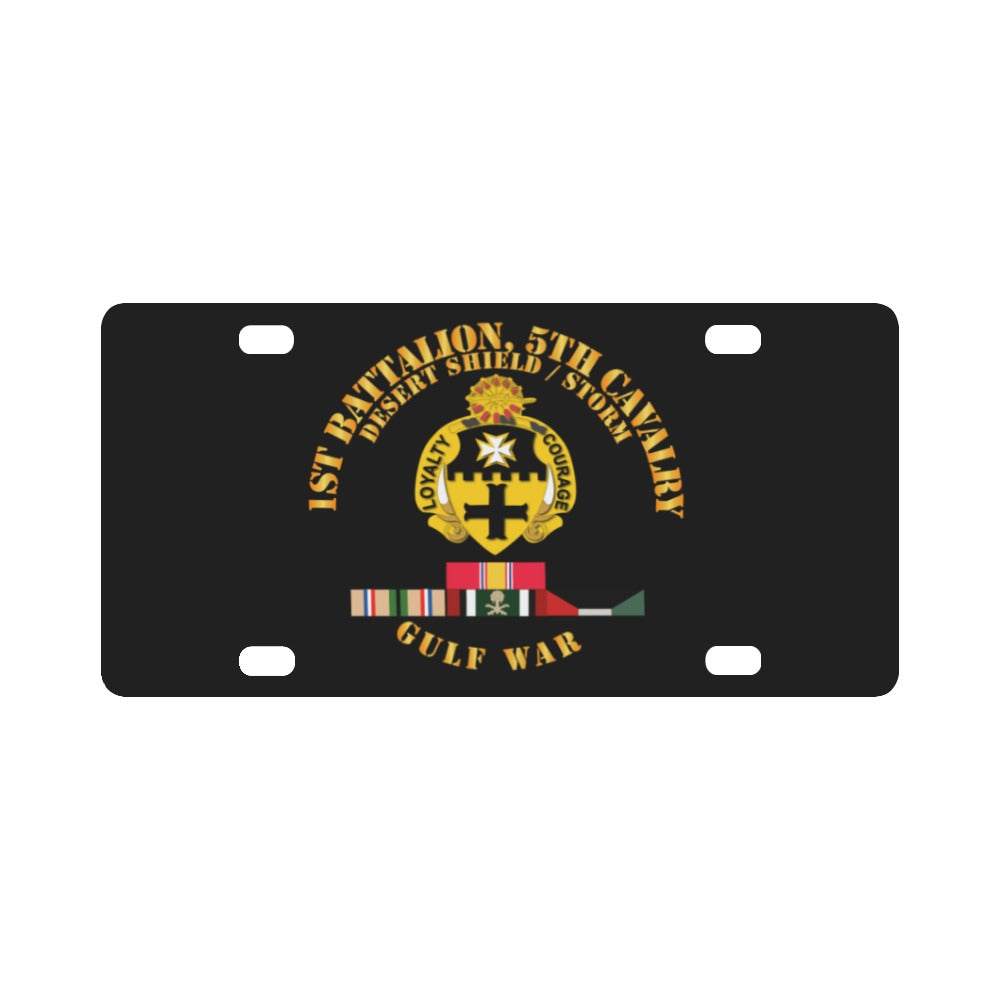 Army - 1st Bn 5th Cavalry - Desert Storm - Shield w Svc V1 Classic License Plate