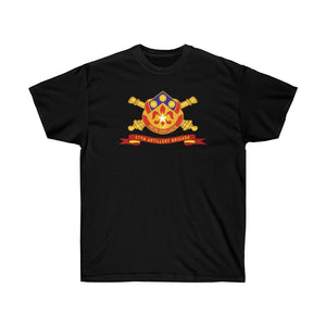 Unisex Ultra Cotton Tee - Army - 57th Artillery Brigade - Distinctive Unit Insignia (DUI) with Artillery Branch and Ribbon - American Patriot