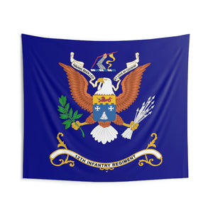 Indoor Wall Tapestries - 12th Infantry Regiment - HAVING BEEN led by love of COUNTRY - Regimental Colors Tapestry