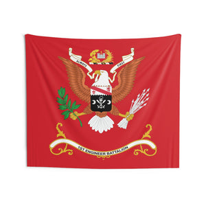 Indoor Wall Tapestries - 1st Engineer Battalion Colors - ALWAYS FIRST - Battalion Colors Tapestry
