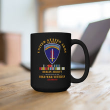 Load image into Gallery viewer, Black Mug 15oz -  Army - US Army Europe - Berlin Airlift  w COLD EXP Occp Airplane Svc
