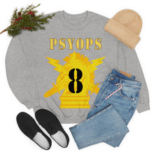 Load image into Gallery viewer, Unisex Heavy Blend Crewneck Sweatshirt - Army - PSYOPS w Branch Insignia - 8th Battalion Numeral - Line X 300 - Hat
