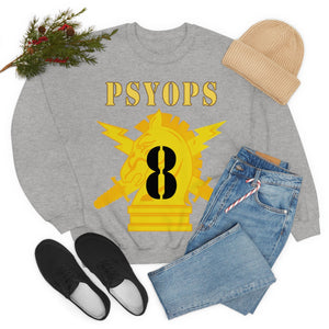 Unisex Heavy Blend Crewneck Sweatshirt - Army - PSYOPS w Branch Insignia - 8th Battalion Numeral - Line X 300 - Hat