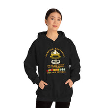 Load image into Gallery viewer, Unisex Heavy Blend Hooded Sweatshirt - Army - Jumping Mustangs w DUI - ABN Basic - 1st Bn 8th Cav w VN
