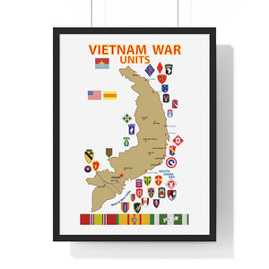 Premium Framed Vertical Poster - Map - Vietnam Units - 3 wo DS