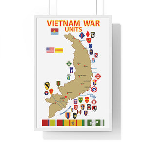 Premium Framed Vertical Poster - Map - Vietnam Units - 3 wo DS