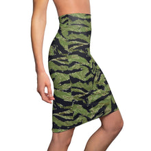 Load image into Gallery viewer, Women&#39;s Pencil Skirt - Military Tiger Stripe Jungle Camouflage
