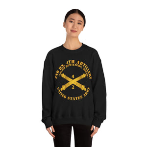 Unisex Heavy Blend Crewneck Sweatshirt - Army - 2nd Bn 4th Field Artillery Regt - 105mm w Arty Br